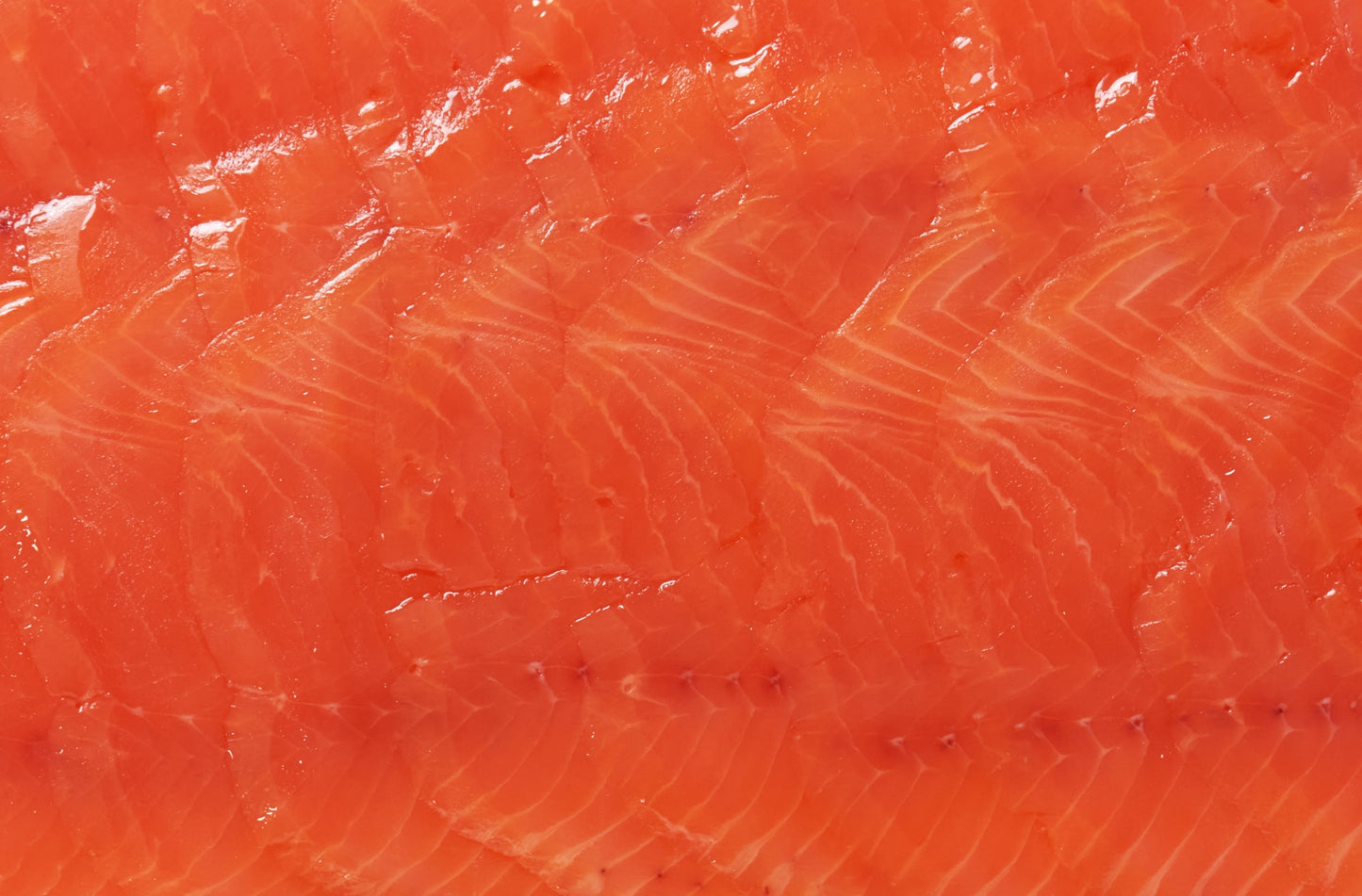 Cold Smoked Salmon Slices unpackaged close up