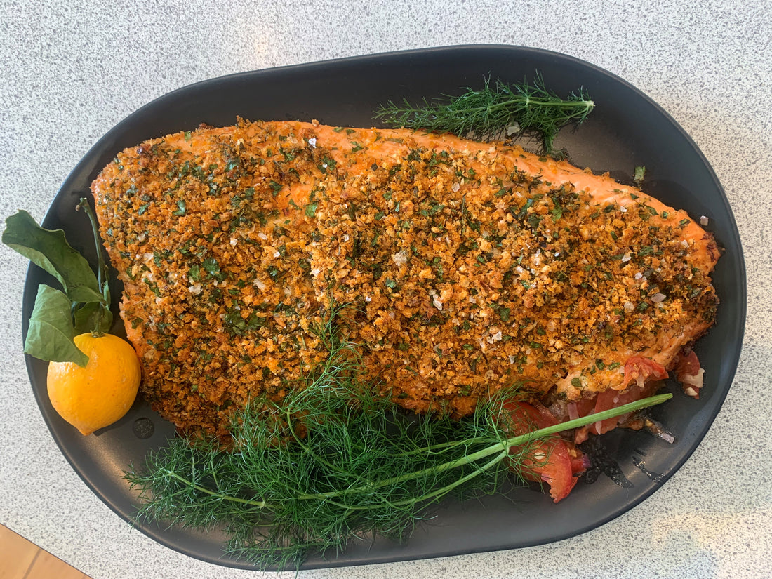 Herb and Spice Crusted Baked Salmon fillet