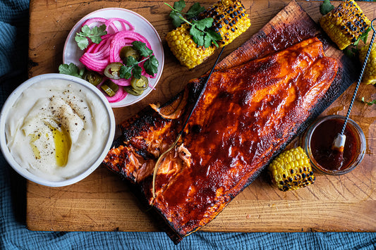 Cherry Plank Akaroa Salmon with Spiced Maple Glaze